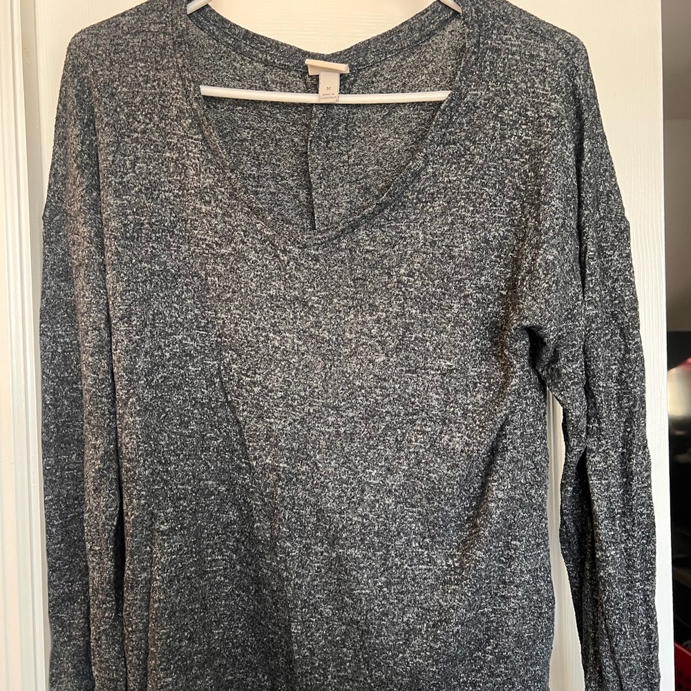 a new day Charcoal Long Sleeve V-Neck Top